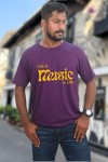 Yellow Life Is Music Classic Fit Dark Purple