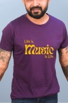 Yellow Life Is Music Classic Fit Dark Purple