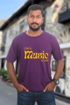 Yellow Life Is Music Classic Fit Dark Purple