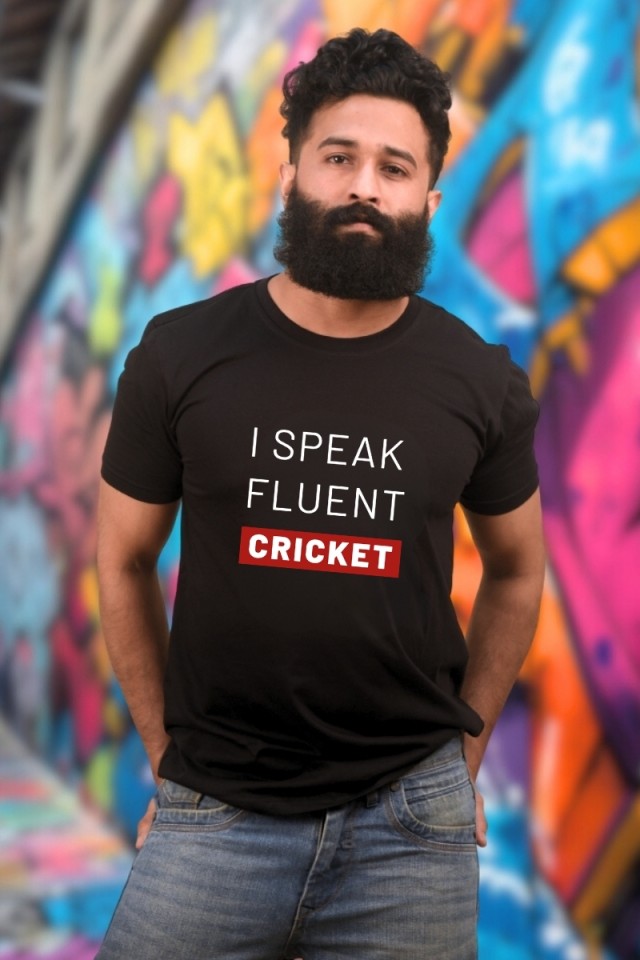 I Speak Fluent Cricket Classic Fit Black