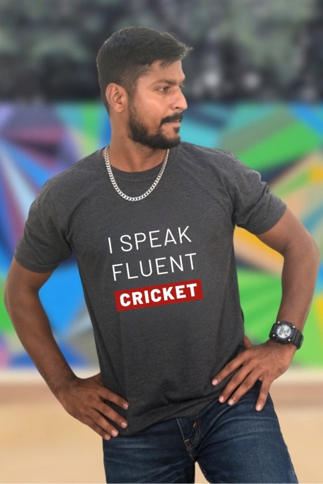 I Speak Fluent Cricket Classic Fit Grey