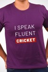 I Speak Fluent Cricket Classic Fit Dark Purple