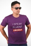 I Speak Fluent Cricket Classic Fit Dark Purple
