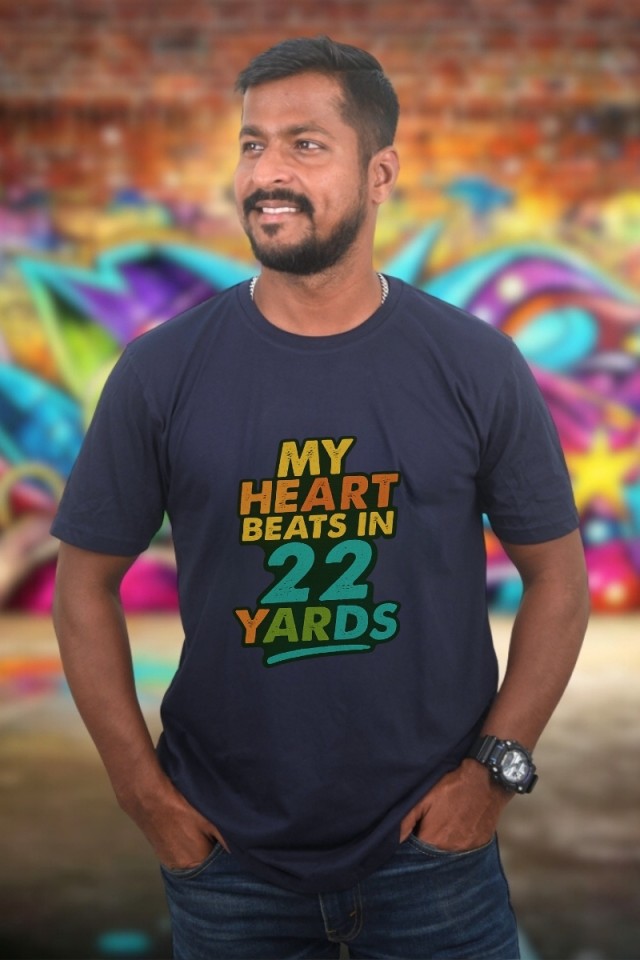 My Heart Beats In 22 Yards Classic Fit Navy Blue