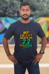 My Heart Beats In 22 Yards Classic Fit Navy Blue