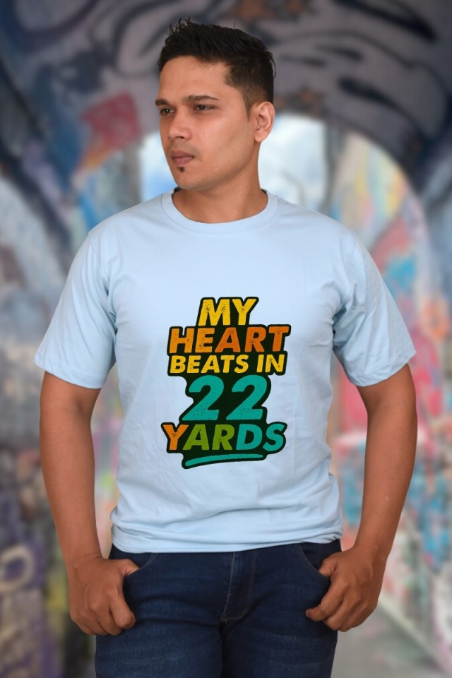 My Heart Beats In 22 Yards Classic Fit Sky Blue