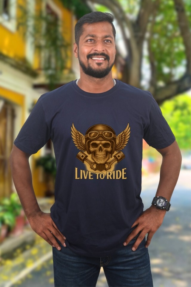 Live To Ride Classic Fit Navy Blue