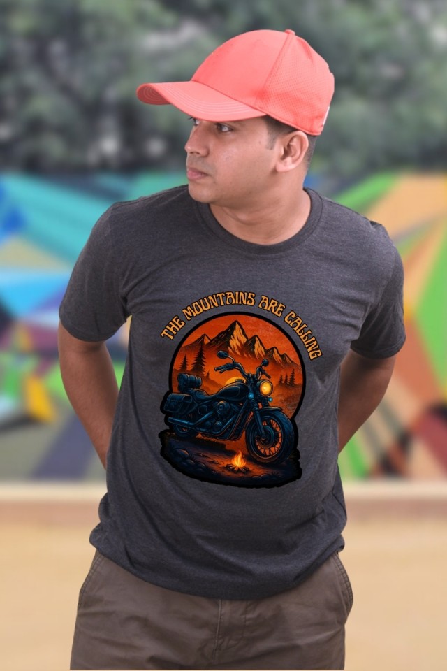 The Mountains Are Calling Dark Classic Fit Grey