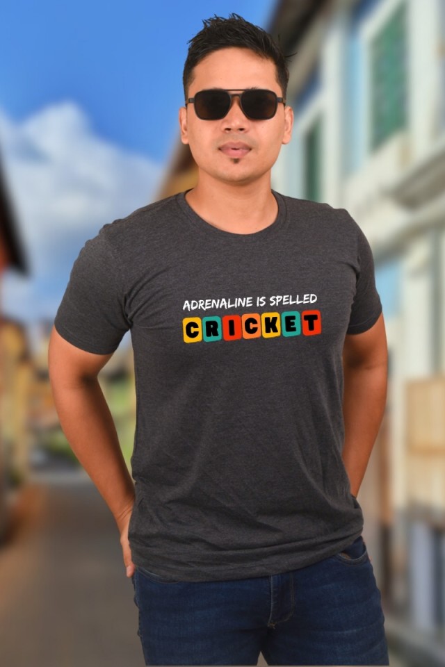 Adrenaline Is Spelled CRICKET Classic Fit Grey