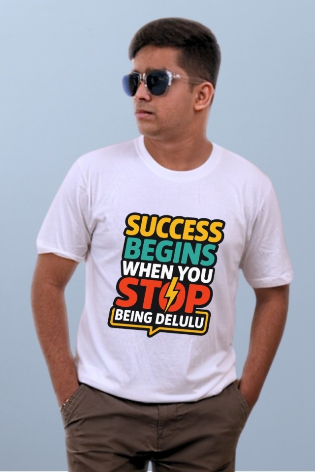 Stop Being Delulu Classic Fit White