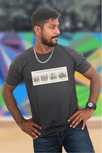 Char Dham Sketch Classic Fit Grey