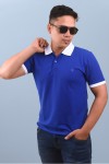 Polo Royal Blue White Collar Classic Fit