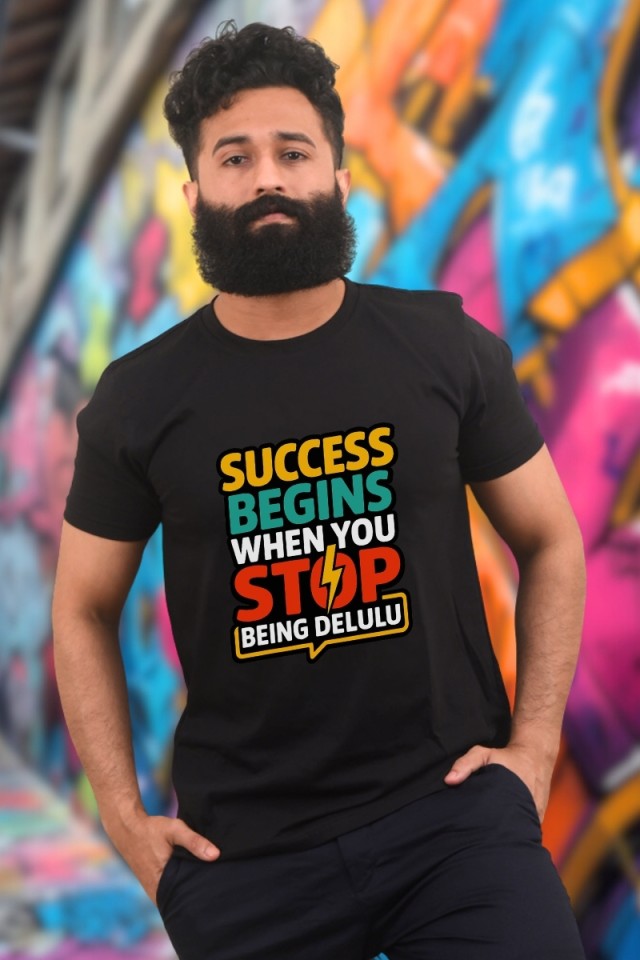 Stop Being Delulu Classic Fit Black